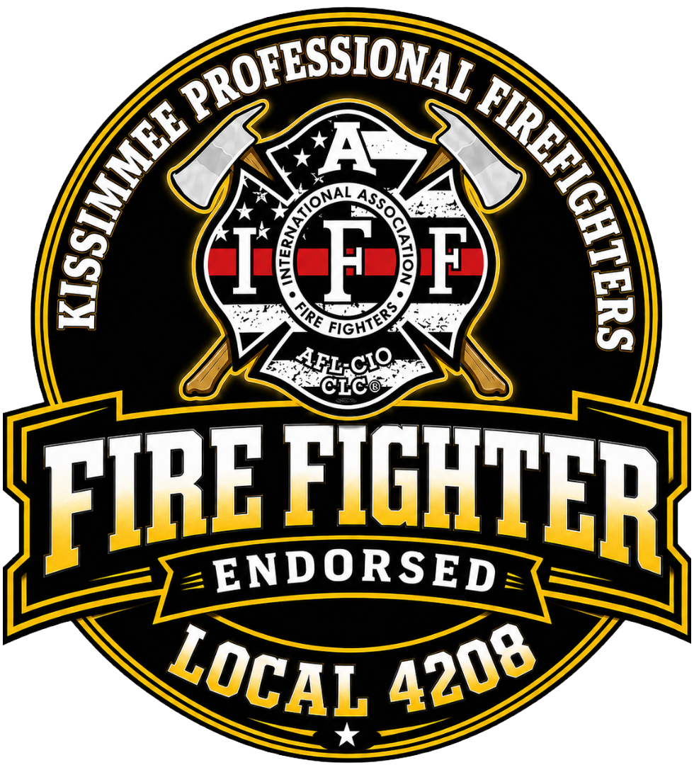Kissimmee Professional Firefighters Local 4208 endorsement badge